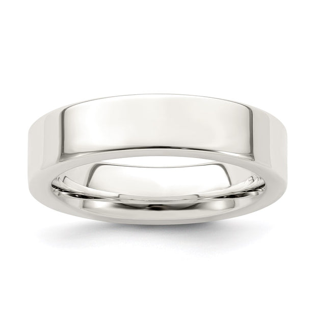 Sterling Silver 5mm Comfort Fit Flat Band