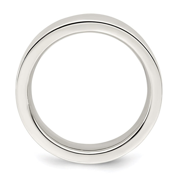 Sterling Silver 6mm Comfort Fit Flat Band