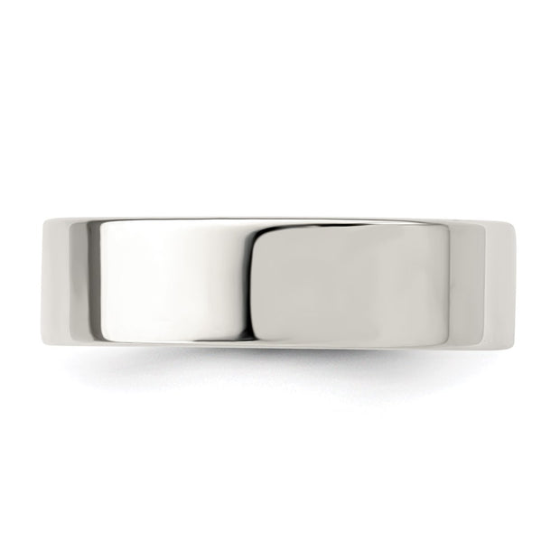 Sterling Silver 6mm Comfort Fit Flat Band