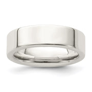 Sterling Silver 6mm Comfort Fit Flat Band