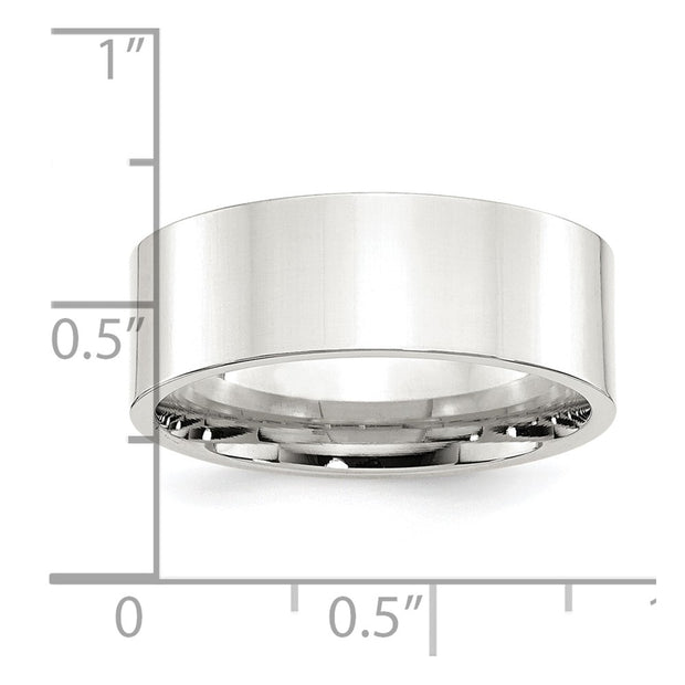 Sterling Silver 8mm Comfort Fit Flat Band