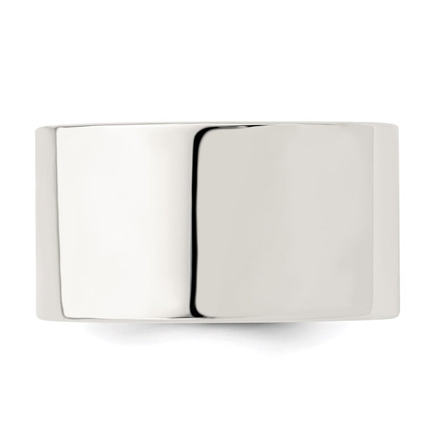 Sterling Silver 12mm Comfort Fit Flat Band