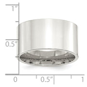 Sterling Silver 12mm Comfort Fit Flat Band