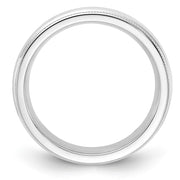 Sterling Silver 4mm Comfort Fit Half Round Milgrain Band