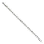 Sterling Silver 4.6mm Diamond-cut Rope Chain