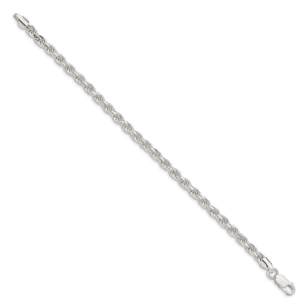 Sterling Silver 4.6mm Diamond-cut Rope Chain