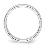 Sterling Silver 4mm Flat with Rope Edge Band