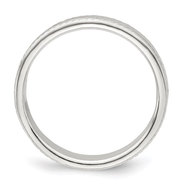 Sterling Silver 4mm Flat with Rope Edge Band