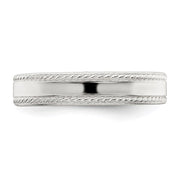 Sterling Silver 4mm Flat with Rope Edge Band