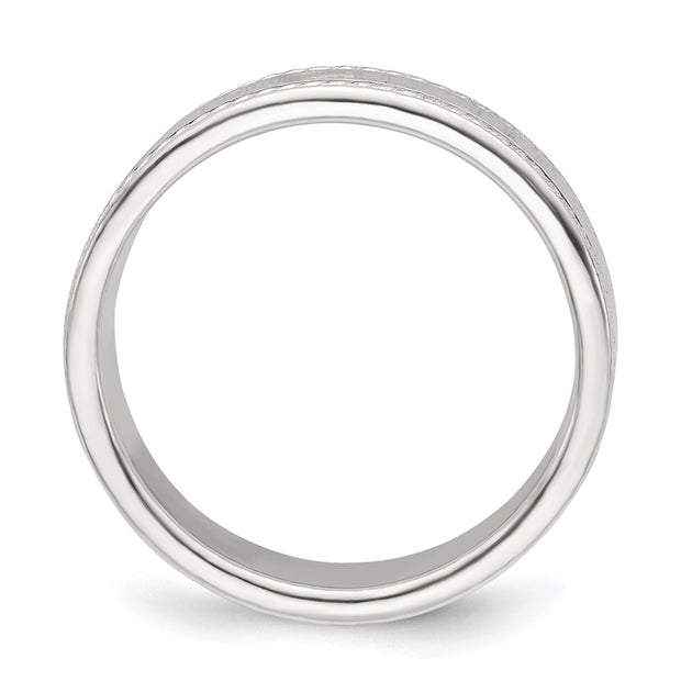 Sterling Silver 5mm Flat with Rope Edge Band