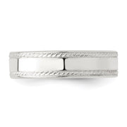 Sterling Silver 5mm Flat with Rope Edge Band