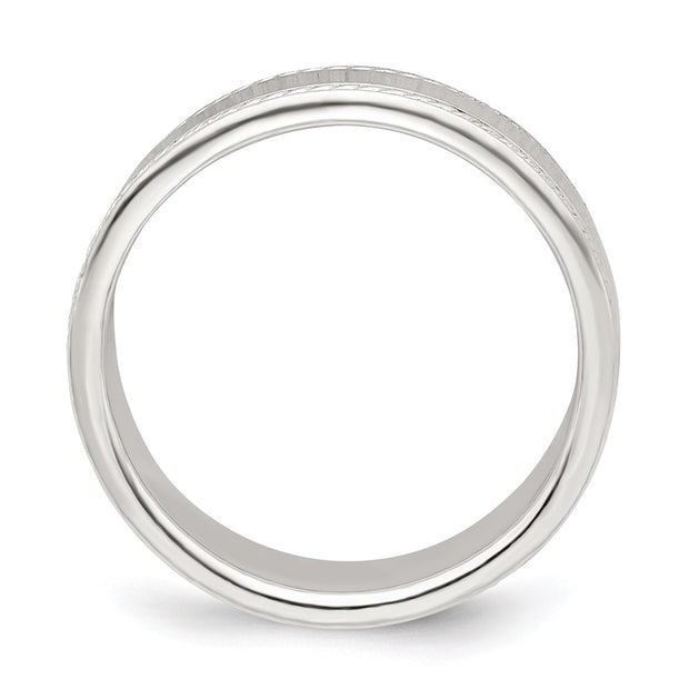 Sterling Silver 6mm Flat with Rope Edge Band