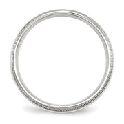 Sterling Silver 5mm Comfort Fit Double Milgrain Band