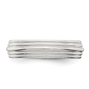 Sterling Silver 5mm Comfort Fit Double Milgrain Band