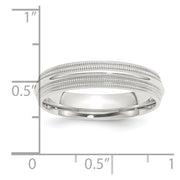 Sterling Silver 5mm Comfort Fit Double Milgrain Band