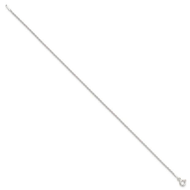 Sterling Silver 1.3mm Solid Rope Chain Anklet