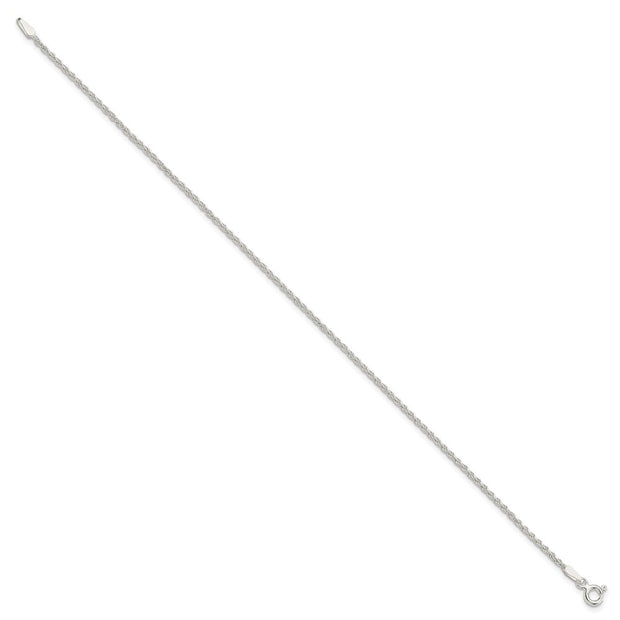 Sterling Silver 1.5mm Solid Rope Chain Anklet