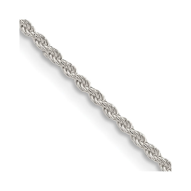 Sterling Silver 1.5mm Solid Rope Chain