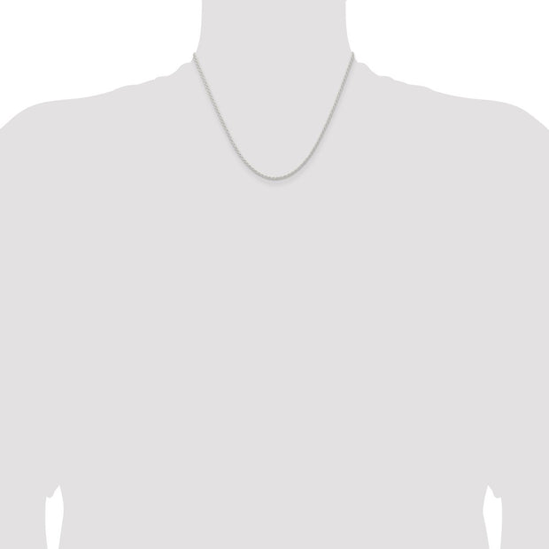 Sterling Silver 1.8mm Solid Rope Chain