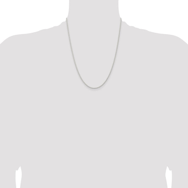 Sterling Silver 1.8mm Solid Rope Chain