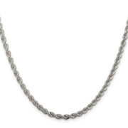 Sterling Silver 3mm Solid Rope Chain