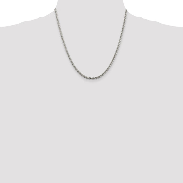 Sterling Silver 3mm Solid Rope Chain