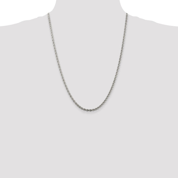 Sterling Silver 3mm Solid Rope Chain