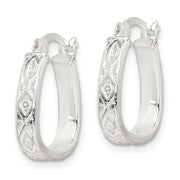 Sterling Silver Patterned 3mm Hoop Earrings