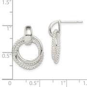 Sterling Silver Twisted Post Dangle Earrings