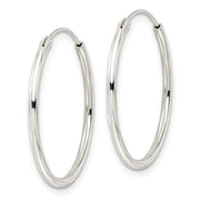 Sterling Silver Diamond-cut 1.5x25mm Endless Tube Hoop Earrings