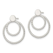 Sterling Silver w/2 Circle Jackets Button Post Earrings