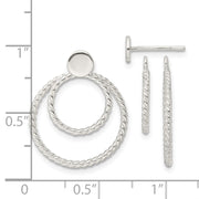 Sterling Silver w/2 Circle Jackets Button Post Earrings