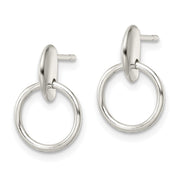 Sterling Silver Circle Dangle Post Earrings