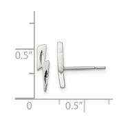 Sterling Silver Lightning Bolt Post Earrings