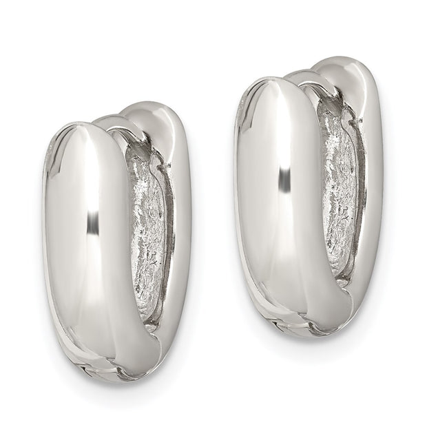 Sterling Silver Oval Hinged Hoop Earrings