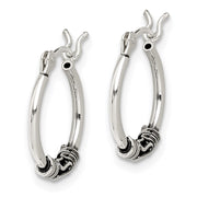 Sterling Silver Round Antiqued Fancy Earrings