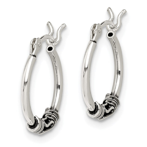 Sterling Silver Round Antiqued Fancy Earrings