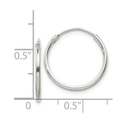 Sterling Silver 1.3mm Hoop Earrings