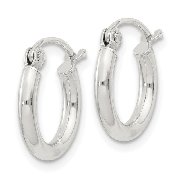 Sterling Silver 2mm Round Hoop Earrings