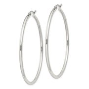 Sterling Silver 2mm Round Hoop Earrings