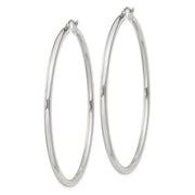 Sterling Silver 2.5mm Round Hoop Earrings