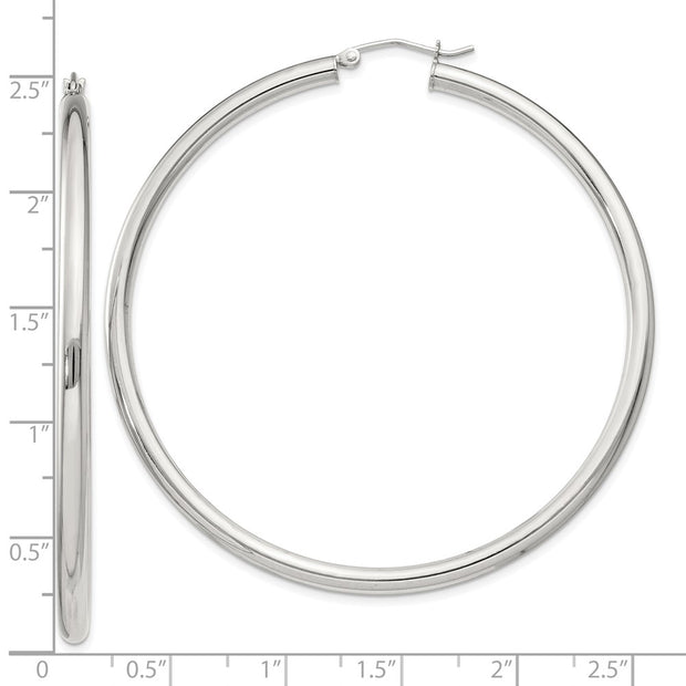 Sterling Silver 3mm Round Hoop Earrings