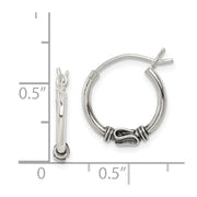Sterling Silver Antiqued Hoop Earrings