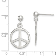 Sterling Silver Peace Sign Dangle Earrings