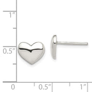 Sterling Silver Polished Heart Post Earrings