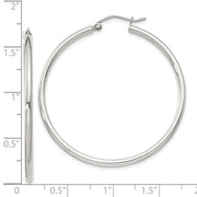 Sterling Silver 2mm Round Hoop Earrings