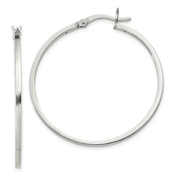 Sterling Silver 1.5x35mm Hoop Earrings