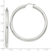 Sterling Silver 4mm Round Hoop Earrings