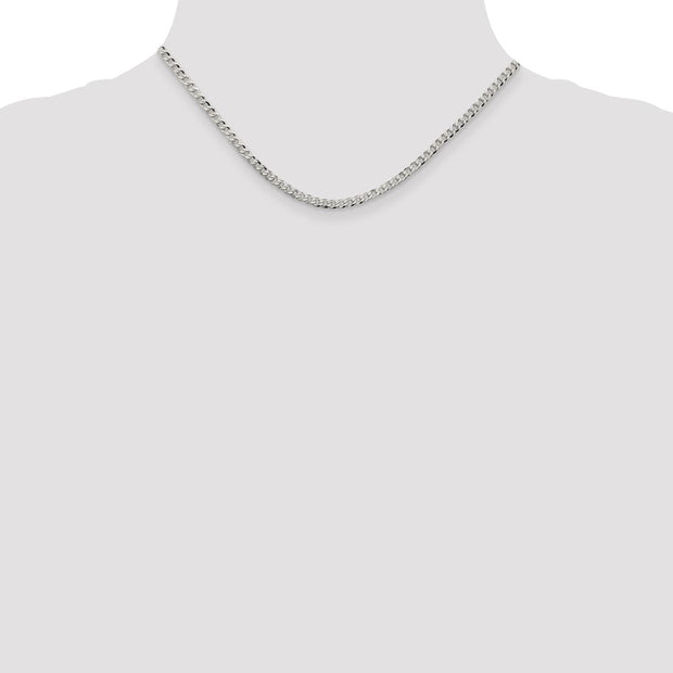 Sterling Silver 3.2mm Beveled Curb Chain