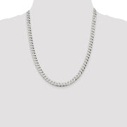Sterling Silver 7mm Beveled Curb Chain